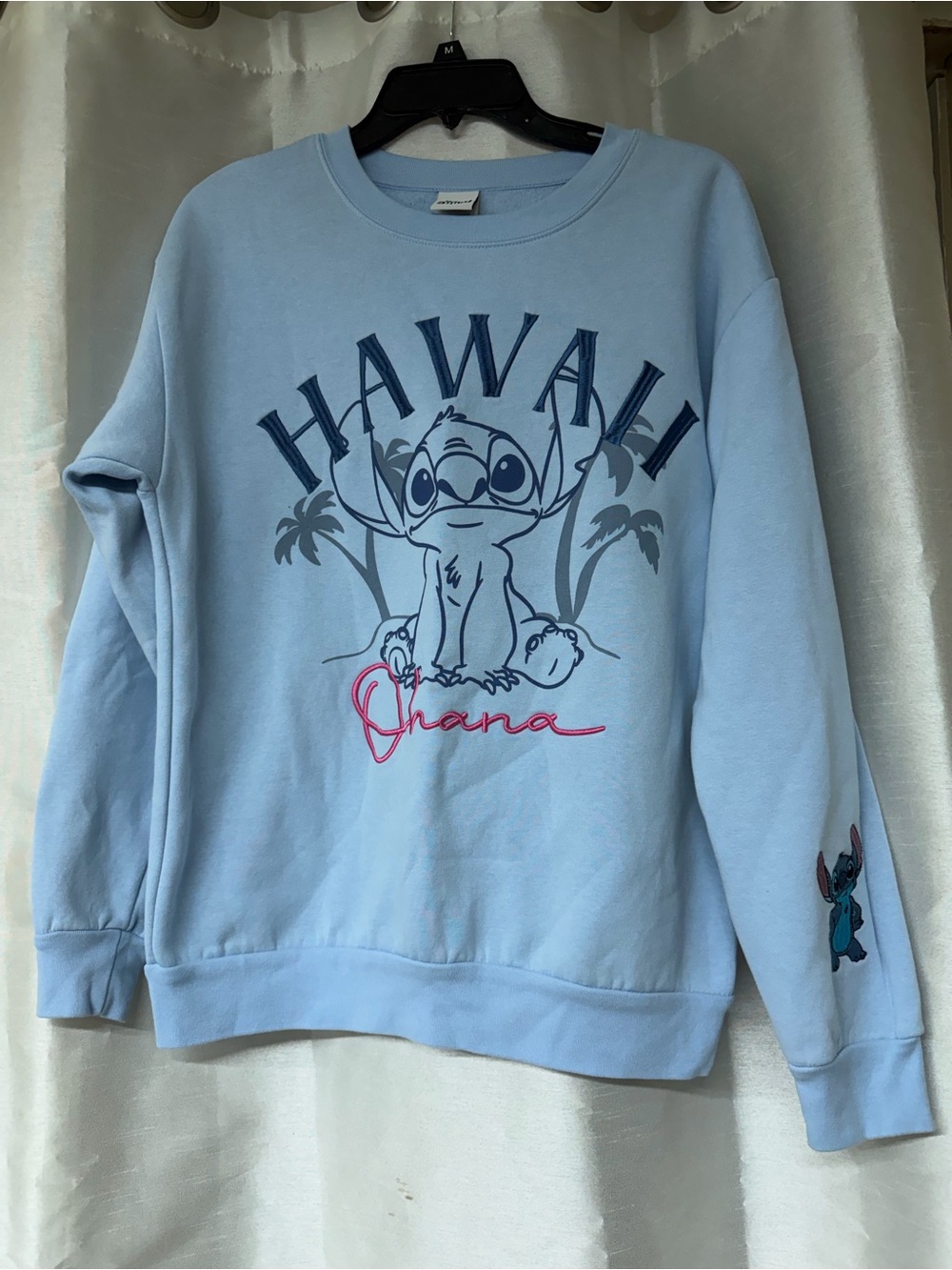Disney Hawaii Ohana Stitch Blue Graphic Sweatshirt